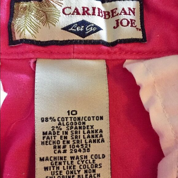 Hot pink crop pants by Caribbean Joe size 10 - Picture 3 of 3